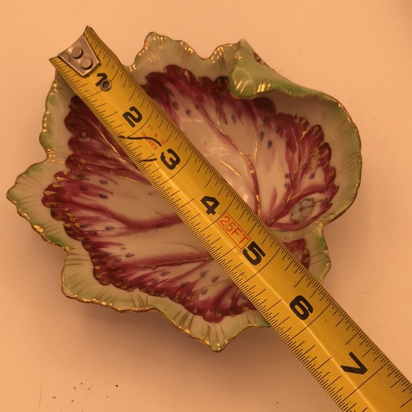 VTG Andrea by Sadek Handpainted Leaf Trinket Dish/Bowl - Picture 8 of 10